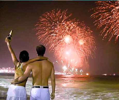 Champagne on Copacabana Beach at New Year